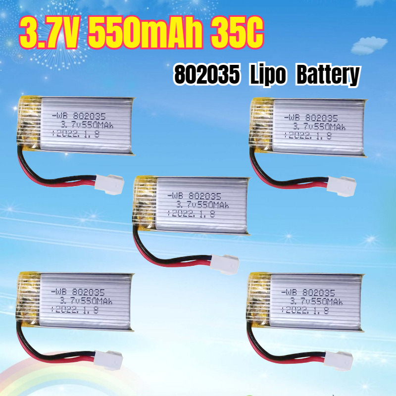 Drone Battery Li-Ion - 3.7V 550mAh 35C Lipo Batterij 802035
