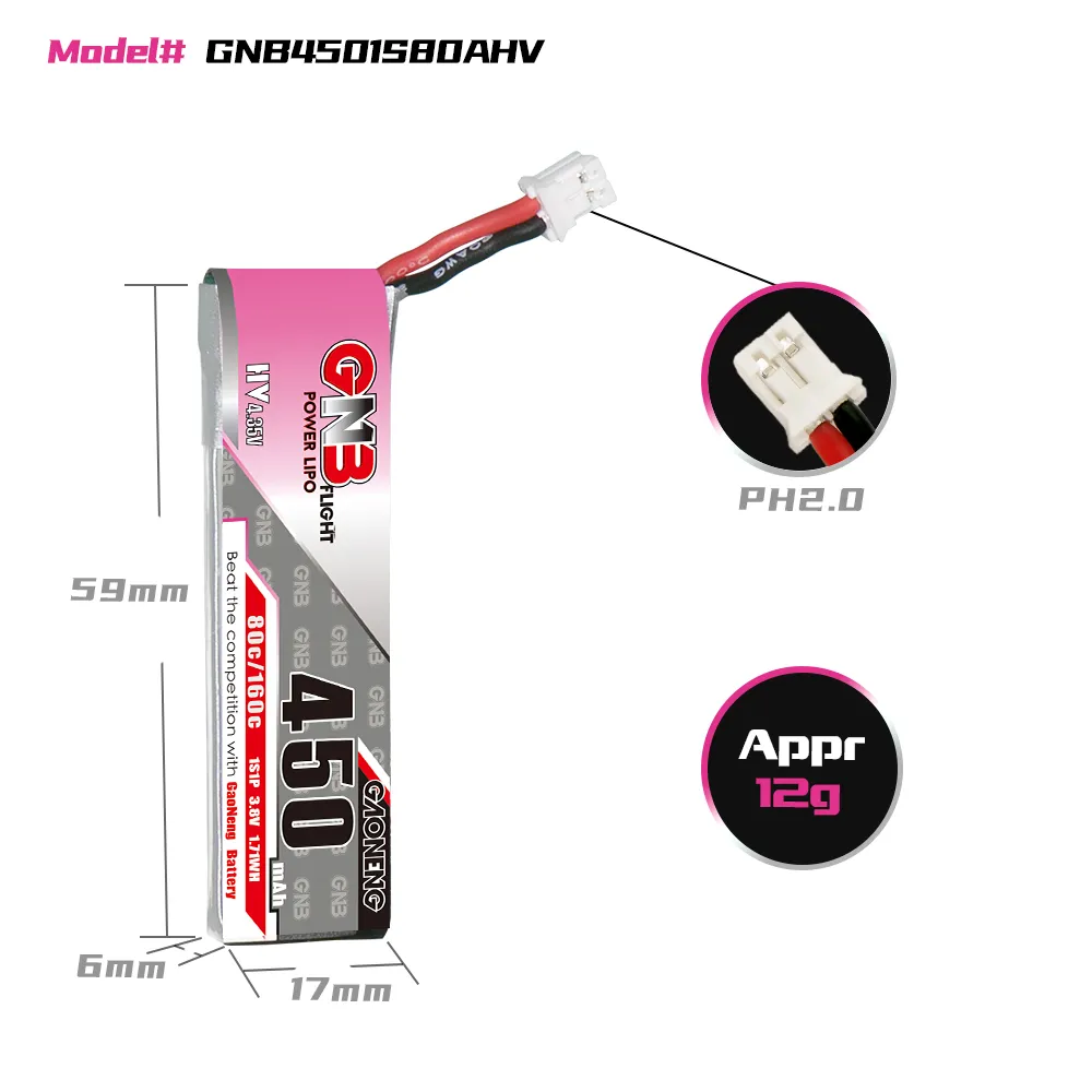 GAONENG GNB 1S 450mAh 80C/160C - Drone Battery 3S recensie en prijs