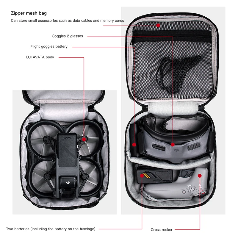 Draagbare hoes Dubbellaags ops - Drone Battery Case recensie en prijs
