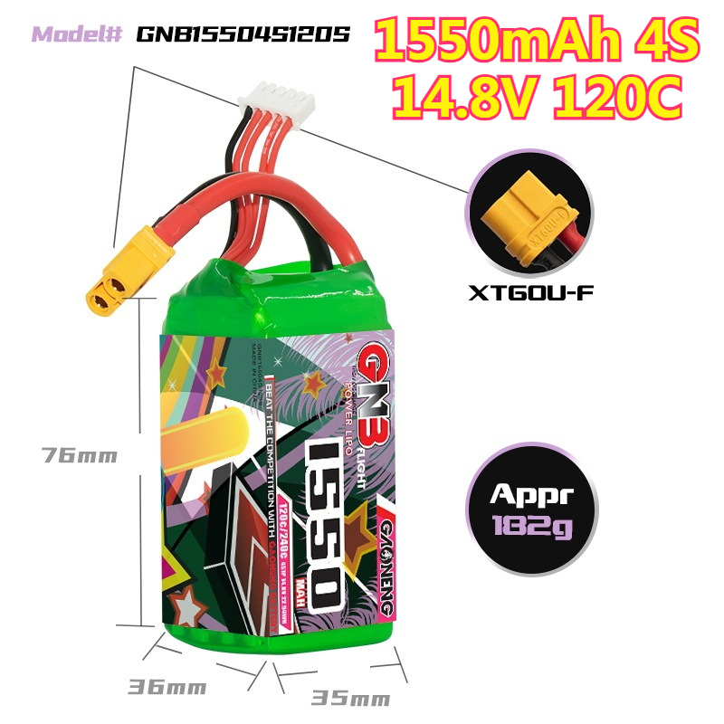 1550mAh 120C LiPo Batterij 4S  - Drone Battery 6S recensie en prijs